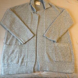 thread & supply light grey cardigan